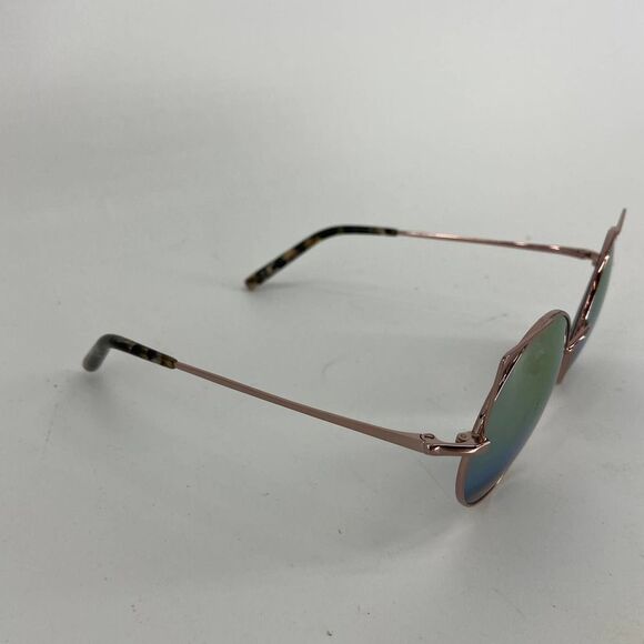 Matthew Williamson Round Mirrored Winged Cat Eye Rose Gold Tone Sunglasses - Picture 3 of 10